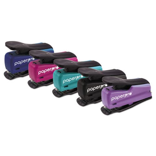 inJOY 12 Nano Mini Stapler, 12-Sheet Capacity, Assorted Translucent Set, 5/PK