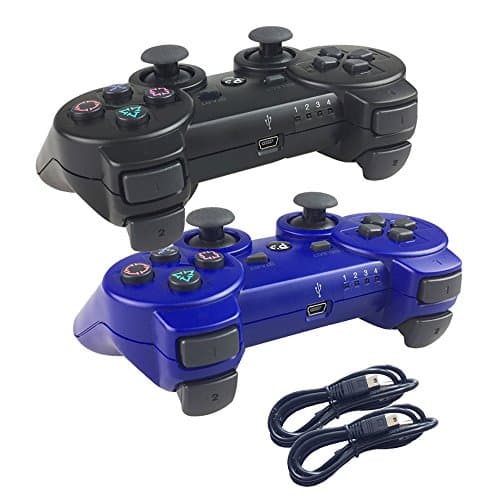 Wireless Controller for PS3 Double Shock - Bundled with USB Charge Cord (Orange and White)