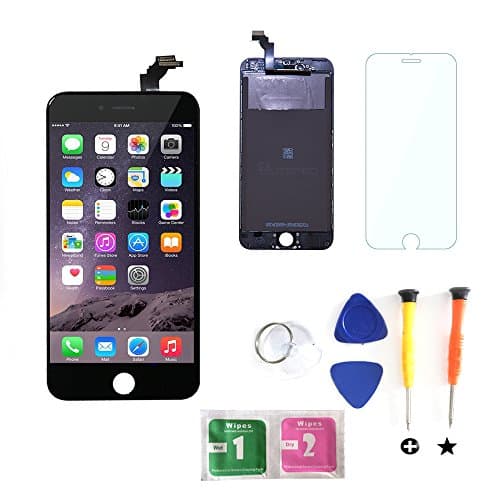 Litsped iPhone 6plus Screen Replacement LCD Touch Screen Digitizer Frame Assembly with Repair Screen Tools 5.5inch (6Plus Black)