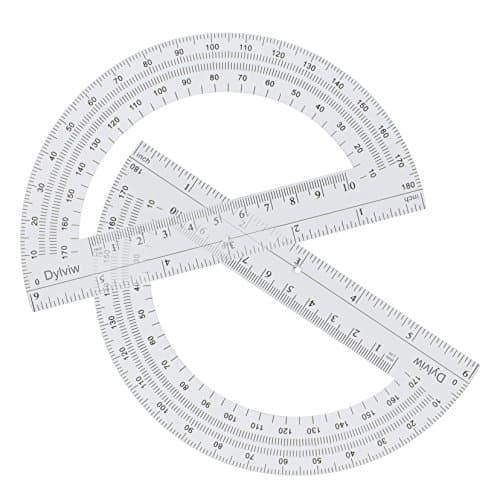 6-Inch Clear Plastic Semicircular Protractors Geometry Math 180 Degrees Protractors
