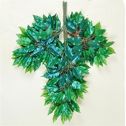 6 PCS Flowers Simulation Wholesale engineering branches simulation banyan leaves false banyan tree branch leaves garden decoration simulation green plant leaves off the branches Flowers Simulation