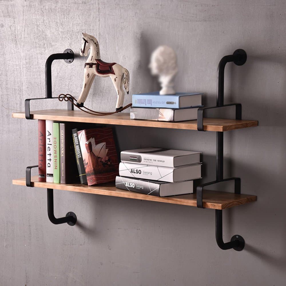 SEXSY- Creative Wall Shelf Wall Solid Wood Frame Separator Wall-mounted Bookshelf (Color : 2-layer, Size : 100c)