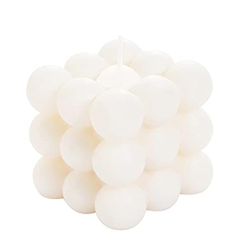 White Bubble Candle for Cute Minimalistic Room Decor, Soy Scented Candles Danish Pastel Room Decor, Boho Decorations Unique Aesthetic, Living Room Bedroom Accessories