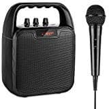 ARCHEER Portable Speaker System, Karaoke Machine bluetooth Speaker with Microphone, Voice Amplifier Handheld Mic Perfect for Kids & Adults Party, other Outdoors and Indoors Activities, Black