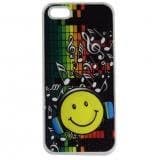 Kadima Flash Light LED Plastic Mobile Case Cover + Screen Sticker Protector for Apple iPhone 5 - Smile Face