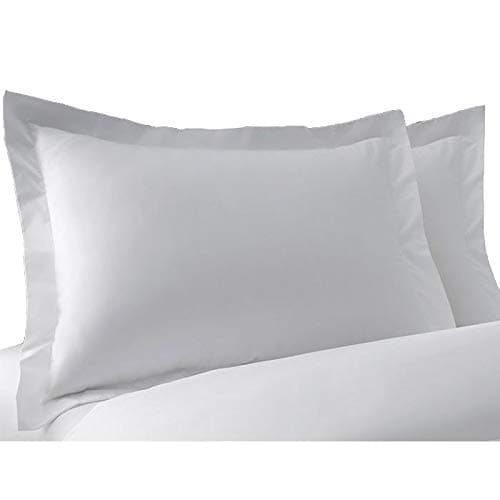 400 Thread Count 2 Piece %100 Turkish Cotton Plain White Pillow Shams - Queen