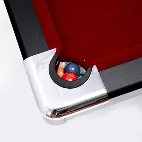 6FT Pool Table, Billiards Table, Portable Foldable Pool Table, Red