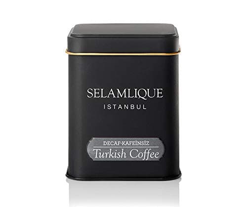 Selamlique Istanbul Decaf Turkish Coffee Decaffeinated Fine Ground Coffee Medium Roast 4.40 oz.
