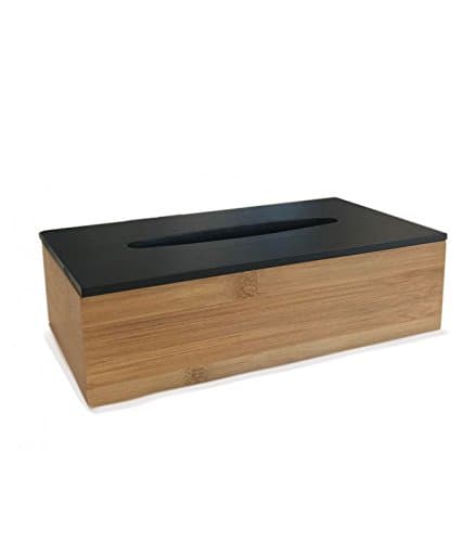 Bamboo Tissue Box Cover Black