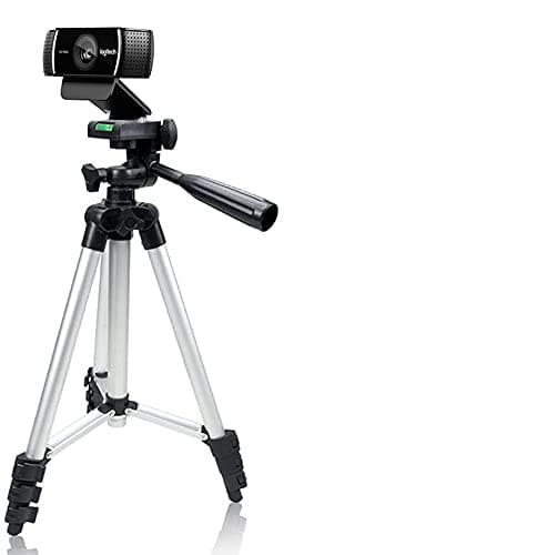 Professional Camera Tripod Mount Holder Stand for Logitech Webcam C930 C920 C615,iPhone,Cellphone,Cameras with Cell phone Holder Clip and Remote Shutter -42"/Silver