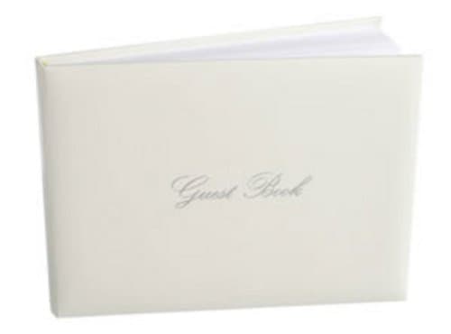 White and Silver Guest Book