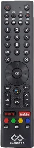 Replesment CLASS PRO Tv Remote Control, Compatible for all android-LCD-LED-4K-UHD Smart Class Pro Television with netflixed & youtube Button.