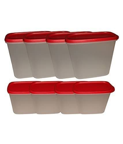 Tupperware New Smart Saver Plastic Container Set, 1.7 litres, Set of 9, Multicolour