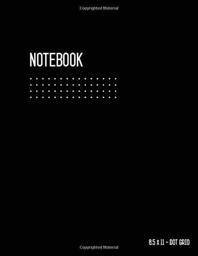 Dot Grid Notebook 8.5 x 11: Journal Notebook Black, Blank, Large, Letter Size, Softcover, 108 Pages, White Papers, No Bleed, Notebook Sketchbook for ... Dot Grid Journal with Number Pages)