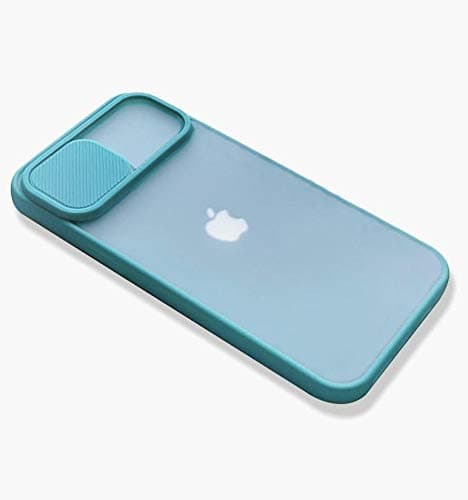 EZIPhone 12 case, IPhone 12 pro case, Mint, shockproof, frosted, matte, soft touch, silicone TPU with slide camera lens protection