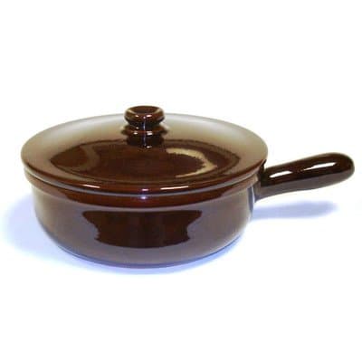 Terra Saucier with Lid Heat Diffuser: Heat Diffuser, Color: Brown, Size: 3.5-qt.