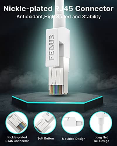 FEDUS LAN Ethernet Network High Speed Patch Gigabit Cat 6 Cable Wires Cable for Modem, LAN ADSL (25m), White