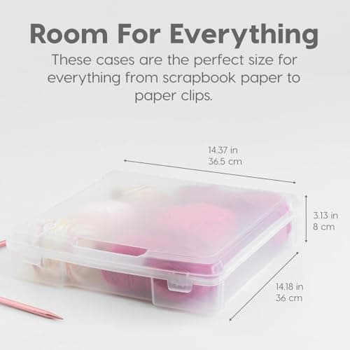 Iris Ohyama, Portable Plastic Storage Case with Handle, 10L, Set of 3, Clear, Snap-Tight Latch, Stackable, For Notebook, Paper, Craft Supplies, Hobby, Art, Office, Organizer, Box, BPA Free, SBC-350