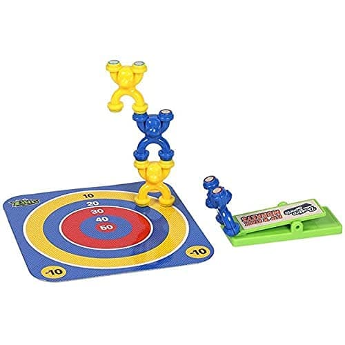 ZingDesktop Sports Flip N Stack Monkeys, Includes 1 Metallic Game Platform, 1 Springboard, and 4 Magnetic Monkeys, Great for Kids Ages 5 and Up