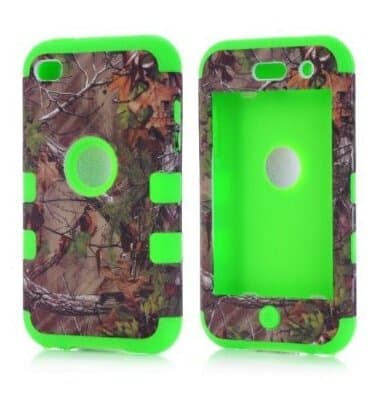 [iPod Touch 4],Touch 4 Case,Touch 4 Cover,Case For iPod Touch 4,Canica Tree Camo Hybrid Case For iPod Touch 4 4th Green