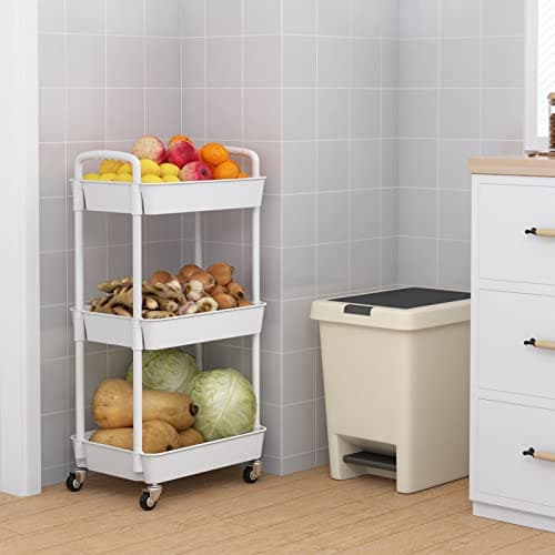 3 Tier Storage Cart White