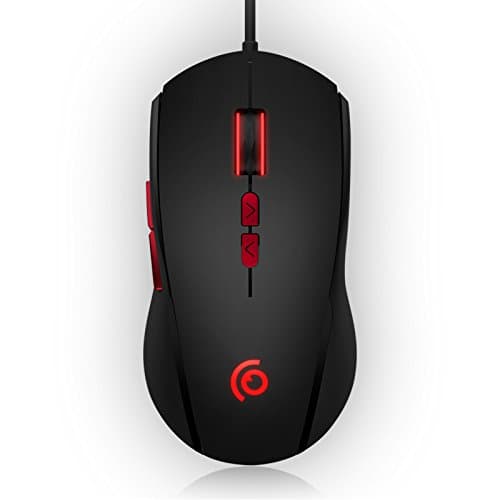Cidoo MX202S Wired Gaming Mouse [Programmable][RGB Backlight][5000 DPI][Metal Base] Ergonomic Game USB Computer Mice Gamer Laptop PC Mouse, 7 Buttons for Windows 7/8/10/XP Vista Linux, Black
