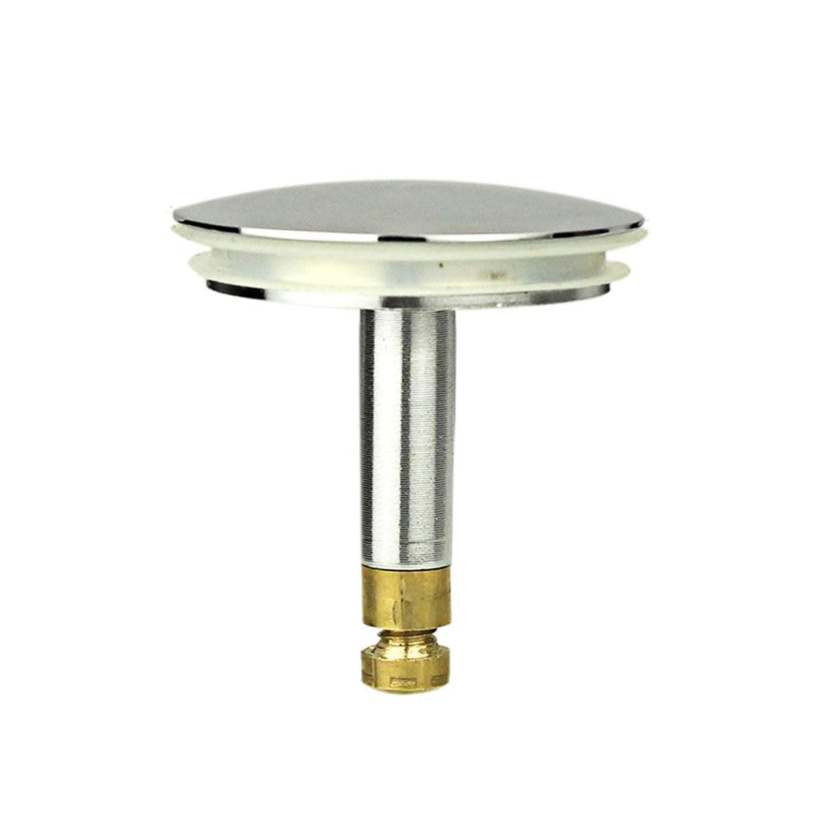 Bath Plug Sink Drain Stopper,Universal Basin Plug,Copper Chrome Push Pop-Up Click Plug-Fits Conventional Drains And Standard Bathtub(44mm*8mm)