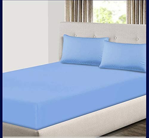 Extra Deep 30 cm Elastic Fitted Sheet Bed Sheets For Mattress Single Double King Size (light blue, SINGLE (91X190CM))