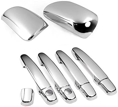 SPPRANDOM Ssrracing Chrome Side Door Handle and Mirror Covers for 2009-2013 Toyota Corolla / 2007-2011 Toyota Yaris