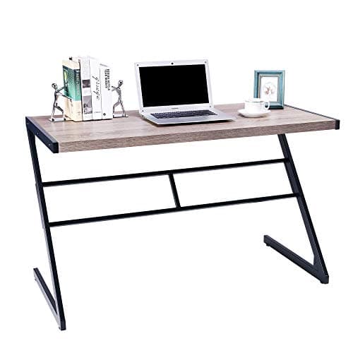 FIVEGIVEN Rustic Computer Writing Desk Industrial Study Table Simple Z Shaped Desk Driftwood 48 Inch