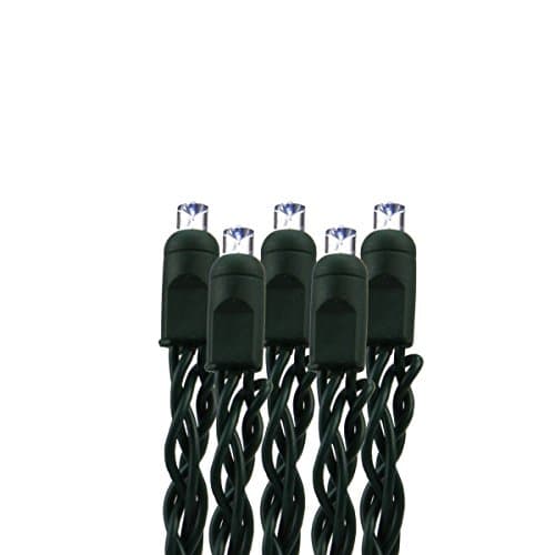 Bethlehem Lighting 50 Battery Operated Multi-Function White LED Wide Angle Christmas Lights - 24.5 ft Green Wire