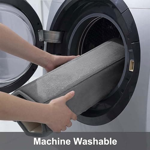 Buganda Memory Foam Bath Mat, 59" x 34", Ultra Soft and Non-Slip Bathroom Rugs, Water Absorbent and Machine Washable Bath Rug Runner for Bathroom, Shower, and Tub, Grey