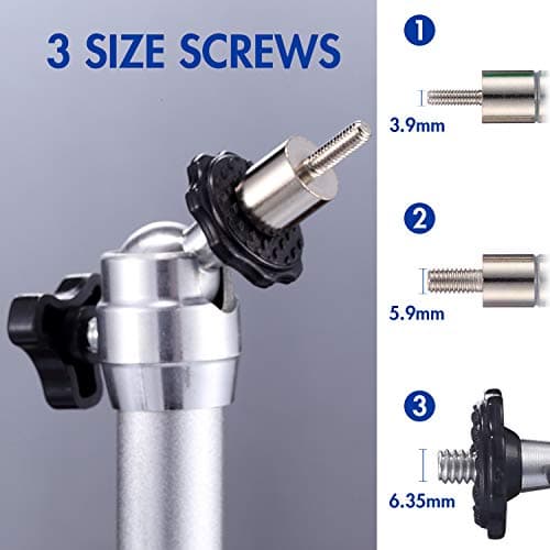 2 Pack Mini Ceiling Projector Mount Set, Adjustable Drop Ceiling Wall Projector Mounts Tubes with 360 Degrees Rotatable Heads, 3 Sizes of Mounting Heads and Screws Accessory