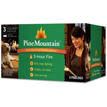 Pine Mountain, 3-hour Firelogs, 6-pack Fire Logs Ideal for Campfires or Home Use