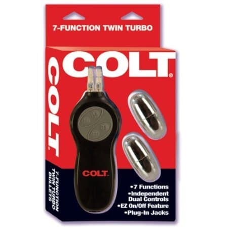 Bundle COLT 7-Function Twin Turbo Bullets and 2 pack of Pink Silicone Lubricant 3.3 oz