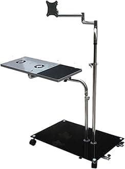 OK610 OK611 Bedside Moving Laptop Stand Adjustable Sofa Computer Monitor Holder Mount +Keyboard Holder Rotating Laptop Table (Color : DL-OK611W)