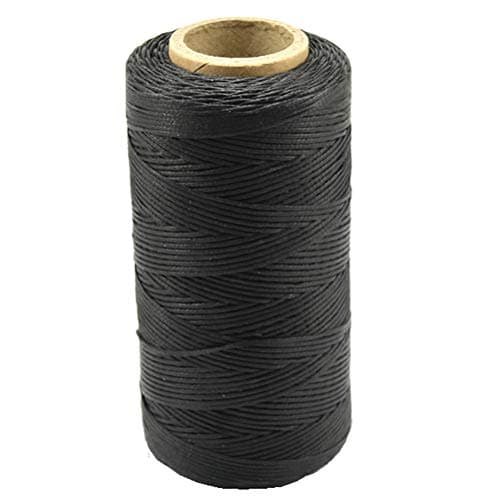 Black Sewing Waxed Thread, Premium Wax String for Sewing Leather Craft DIY, 150D, 330 Yards, 1 mm Thick