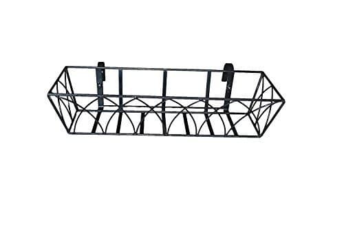 Rectangular Railing Metal Planter Lotus Design