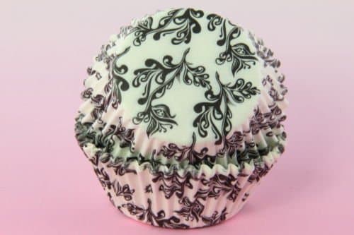 Baking Cups Paper, Baking Cups Bulk 100x, 2'' Cupcake Liners, Baking Cups, Black White Ivy, Standard Size Ivy Design/Black and White