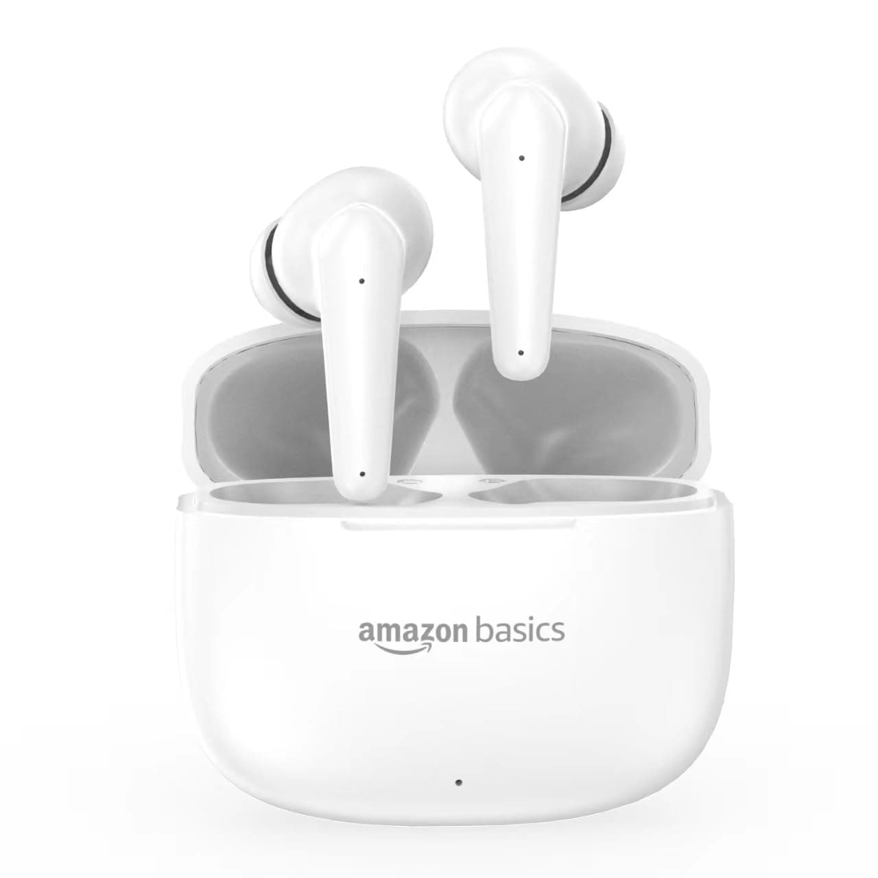 amazon basics TWS in-Ear Earbuds (S19) with Fast Charging up to 50 Hours of Playtime | Dual 10mm Driver | IPX4 Water-Resistance | Bluetooth 5.3 | Touch Control (White)