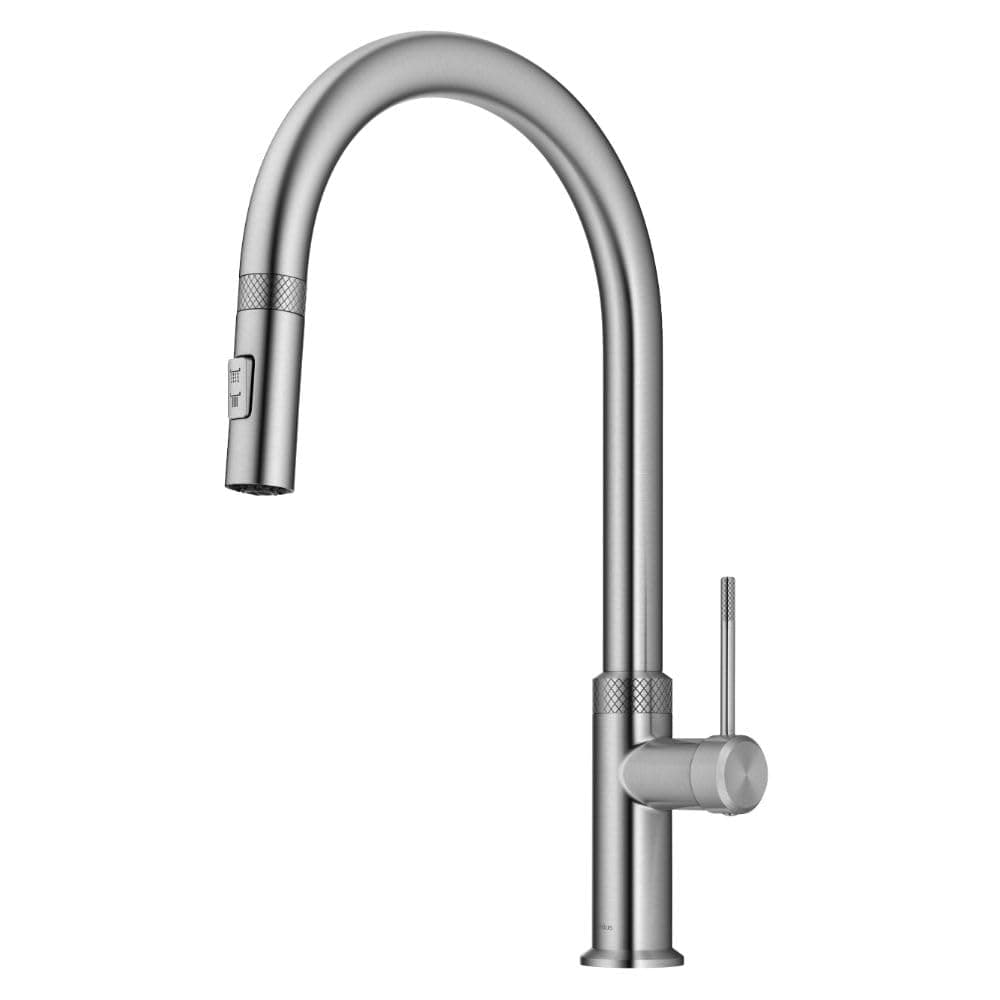 Allyn Modern Industrial Pull-Down Single Handle Kitchen Faucet in Spot Free Stainless Steel, KPF-2654SFS