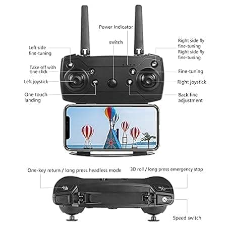 MEGAWISE Foldable Remote Control Drone with Camera HD Wide Angle Lens Optical Flow Positioning with 1800Mah Battery WiFi FPV 4-Axis Camera with Dual Flash Lights (MultiColor)