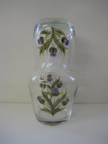 Hand Painted Thistle Design Carafe Set