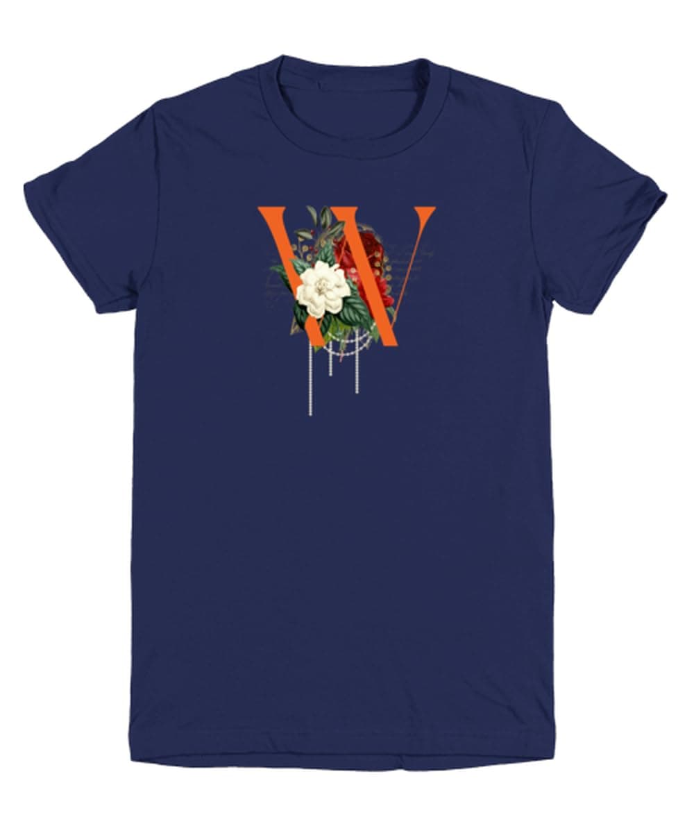 GenericMonogram Letter W youthtee Navy