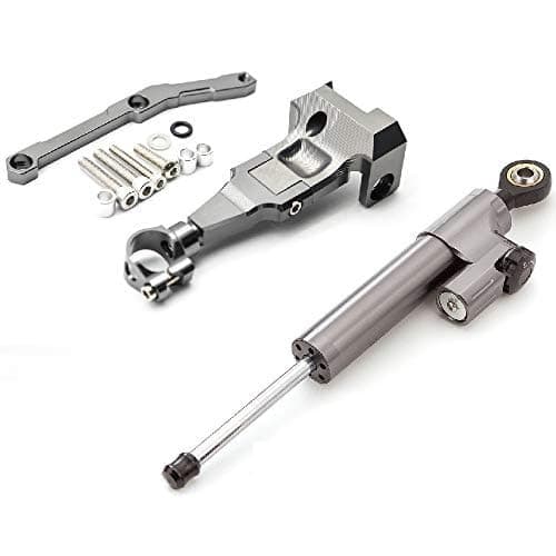 FXCNC Motorcycle CNC Steering Damper Stabilizer Buffer Control Bar with Mounting Bracket Kit Set Compatible with MT-09 MT09 FZ09 FZ-09 (not tracer) 2013-2020, XSR 900 2015-2020, MT09 SP 2018-2020