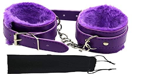Durable Leather Soft Fur Handcuff (Purple)