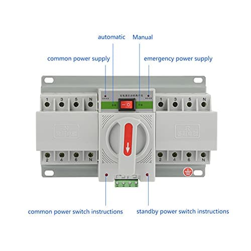 Dual Power Automatic Transfer Switch,Mini ATS Dual Power Automatic Transfer Switch,Automatic Transfer Switch for Municipal Electricity,220V 63A 4P Dual Power Transfer Switch, UPS, Inverter, Solar