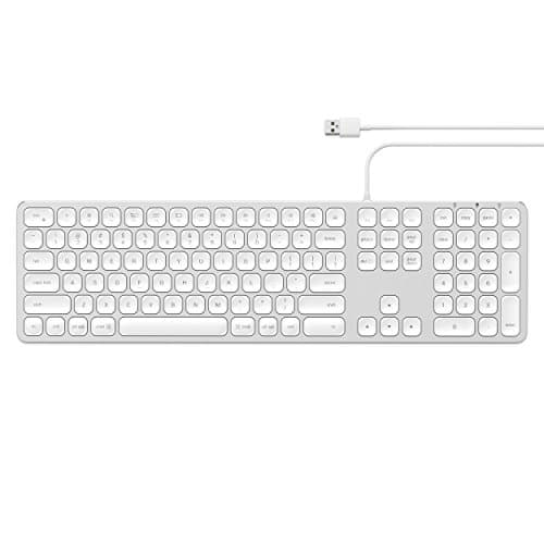 Satechi Aluminum USB Wired Keyboard with Numeric Keypad - Compatible with iMac Pro, iMac, 2018 Mac Mini, 2018 MacBook Pro/Air and MacOS Devices (English, Silver)