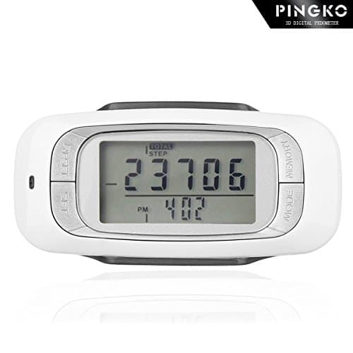 PINGKO Walking 3D Pedometer,7 Days Memory, Extremely Accurate Step Counter, Distance/Calorie Counter, Daily Target Performance Monitor, Activity Fitness Tracker Pocket Pedometer