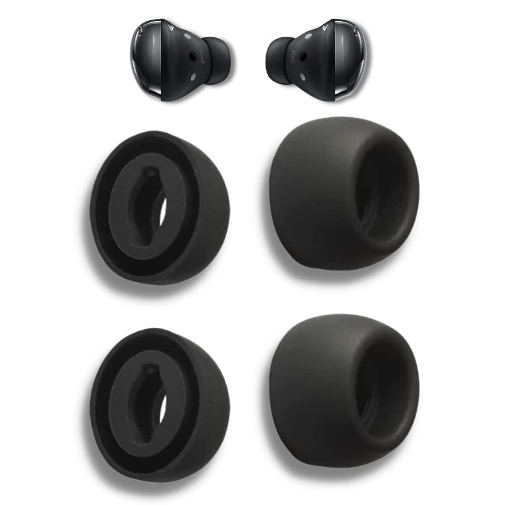 Crysendo Silicone Eartips for Sam-Sung Galaxy Buds Pro | Replacement Silicone Replacement Eartips | Pain Reducing, Anti-Slip Ear Tips | (Medium - 4Pc)